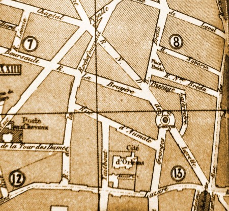 Plan  mi XIXe Place Saint Georges avec passage Laferrière.jpg